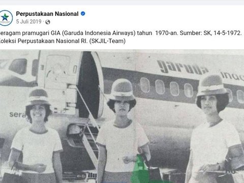 Portrait of Garuda Indonesia Flight Attendants in the 70s that Captivate Attention, Curly Hair and Hats Resembling English Royal Soldiers