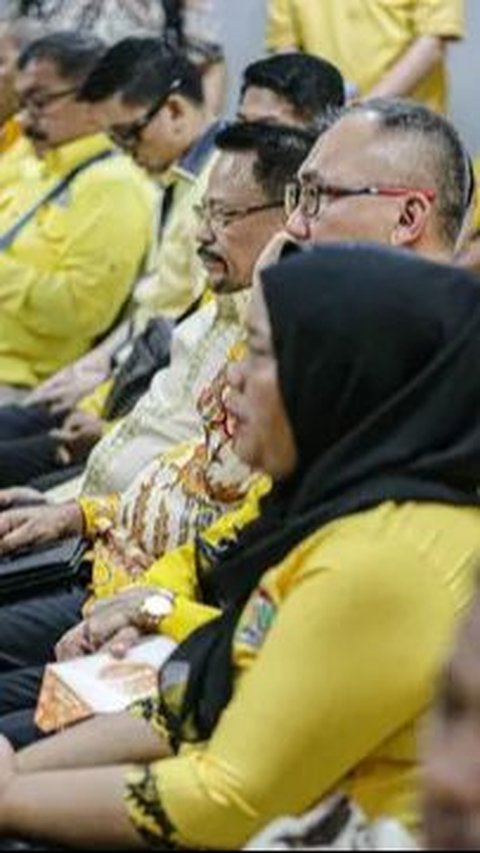 Suasana rapat pengarahan yang dihadiri para calon kepala daerah Partai Golkar se-Indonesia di Slipi, Jakarta Barat, Selasa (21/11/2023).