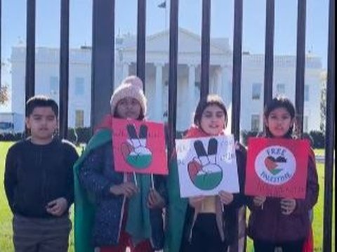 Video Anak-Anak Amerika Demo Bela Palestina di Depan Gedung Putih, Desak Israel Berhenti Bunuh Anak-Anak Gaza