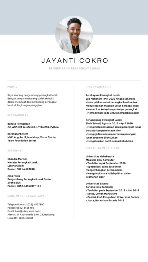 25 Contoh CV Bahasa Indonesia dan Inggris dalam Berbagai Gaya: Formal, Modern, sampai Kreatif