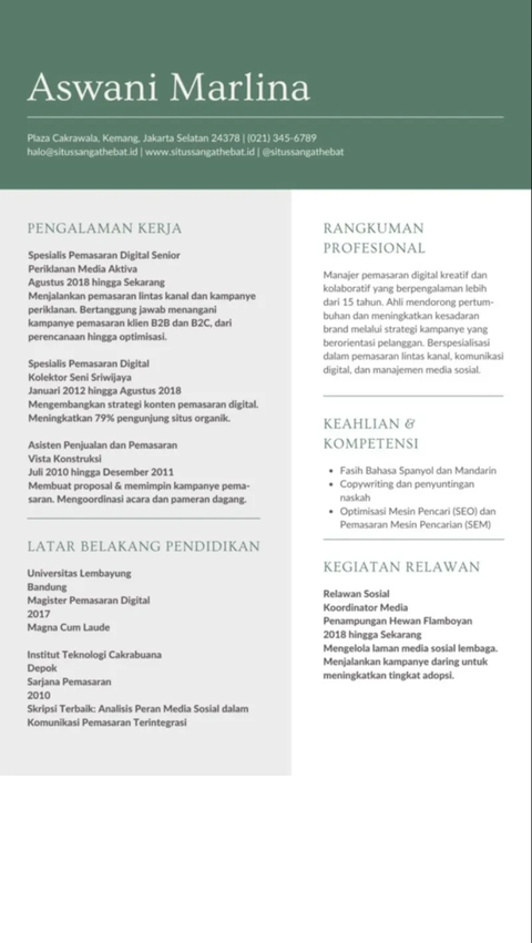 25 Contoh CV Bahasa Indonesia dan Inggris dalam Berbagai Gaya: Formal, Modern, sampai Kreatif