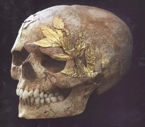 Tengkorak Bertakhta Karangan Bunga Emas Berusia 2.500 Tahun Ditemukan, Ternyata Bukan Sosok Sembarangan