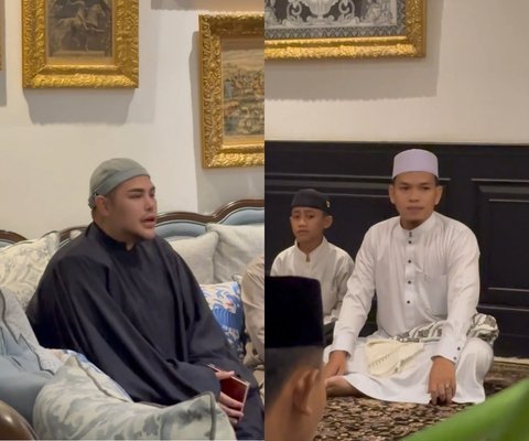 Potret Ivan Gunawan Bikin Pangling Pakai Gamis dan Peci saat Gelar Pengajian di Rumah, Dipuji Makin Ganteng