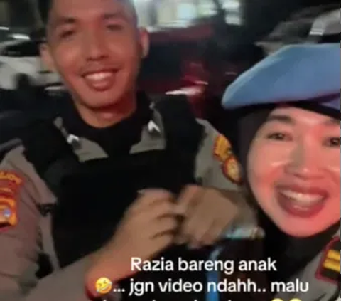 Potret Ibu & Anak Sama-sama Polisi Satu Kantor, Razia Bareng Sampai Malu Sama Senior