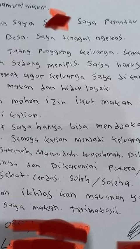 Touching Story of a Migrant who Ate at a Feast, Gave an Envelope Containing a Heartfelt Letter