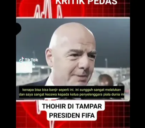 Cek Fakta: Presiden FIFA Semprot Erick Thohir Gara-Gara Rumput JIS usai Laga Brazil vs Argentina