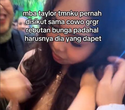 Demi Rebut Bunga Pengantin, Laki-Laki Ini Sikut Tamu Perempuan hingga Tersungkur