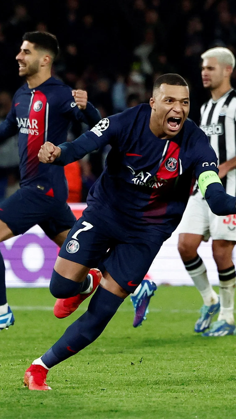 FOTO: Teriakan Mbappe Akhirnya Pecah Usai Akhiri Kealotan Melawan Newcastle dengan Skor Imbang 1-1 di Liga Champions