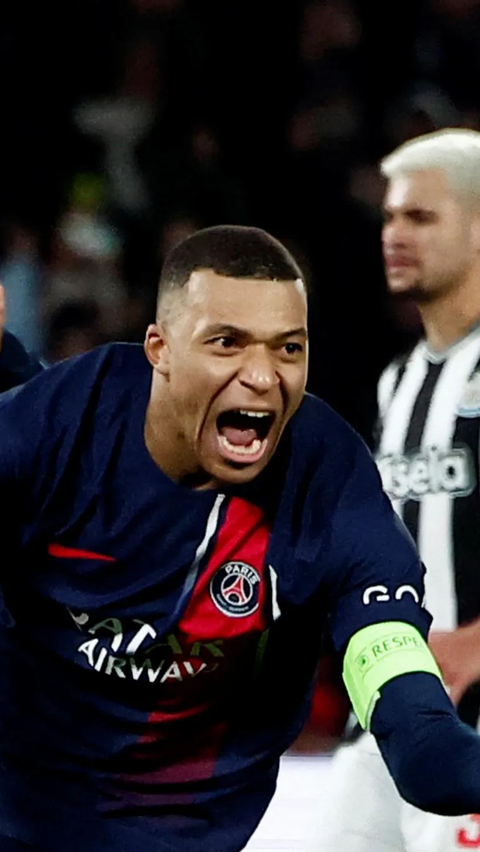 Ekspresi Mbappe yang teriak lepas usai mencetak gol di menit-menit terakhir laga tersebut.