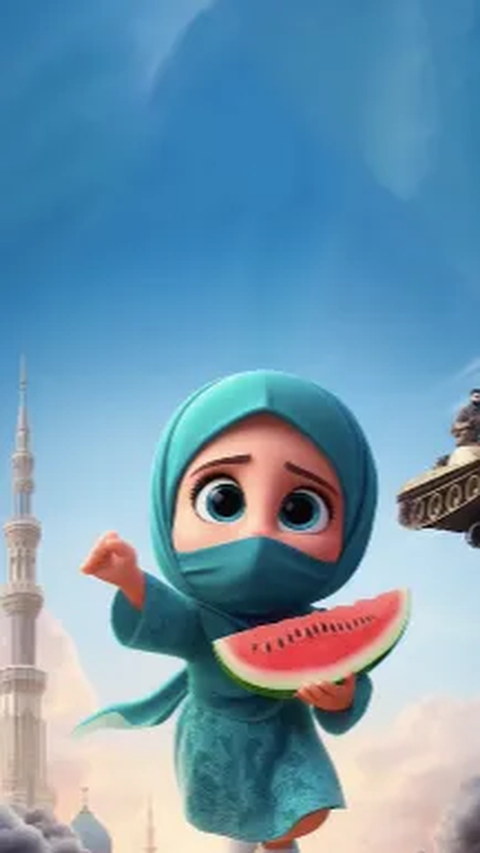 Foto AI Versi Disney Pixar Gambarkan Anak Kecil Palestina Bikin Haru, Ada yang Tutup Mata saat Pesawat Tempur Israel Melintas