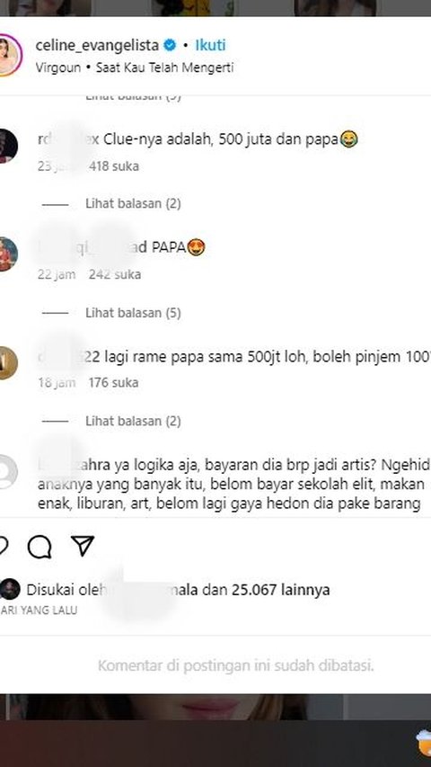 Akibat pernyataan Amelia dalam persidangan tersebut, kini akun Instagramnya mendadak penuh sindiran dari netizen. Dalam setiap unggahannya netizen menyematkan kalimat 