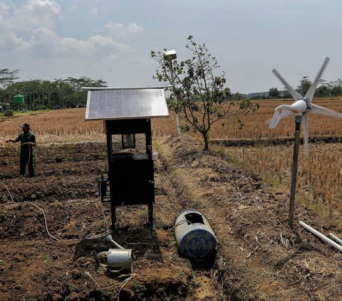 FOTO: Melihat Penggunaan Energi Terbarukan untuk Irigasi Pertanian di Cilacap