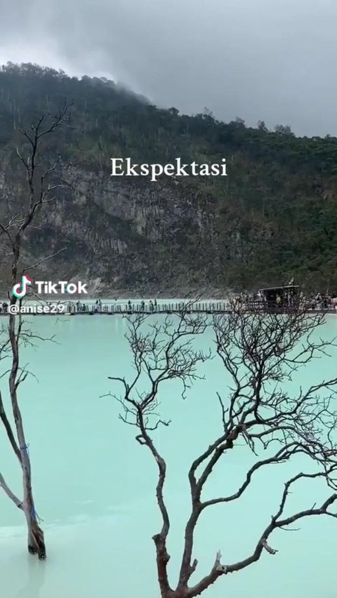 Ekspektasi Tak Seindah Realita, Wanita Ini Hanya Bisa Senyum Kecut saat Liburan di Kawah Putih Ciwidey