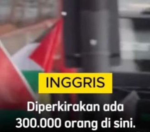 Negara pertama yang ada dalam video adalah Inggris. Dikatakan bahwa diperkirakan ada 300 ribu orang melakukan aksi bela Palestina di sana. <br>