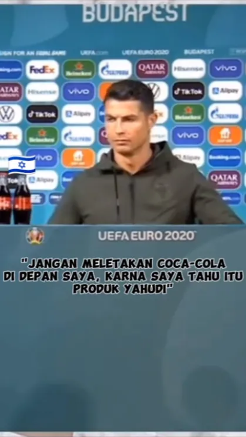 Video Cristiano Ronaldo Singkirkan Botol Minuman Bersoda karena Dukung Palestina, Cek Faktanya