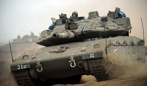 Tanggal 2 Juni 2020, Dua Tank Merkava Israel Menerobos Garis Batas Atau Blue Line