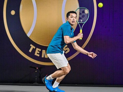 Raffi Ahmad Menang Tenis Lawan Taufik Hidayat, ini Momen Kemenangannya