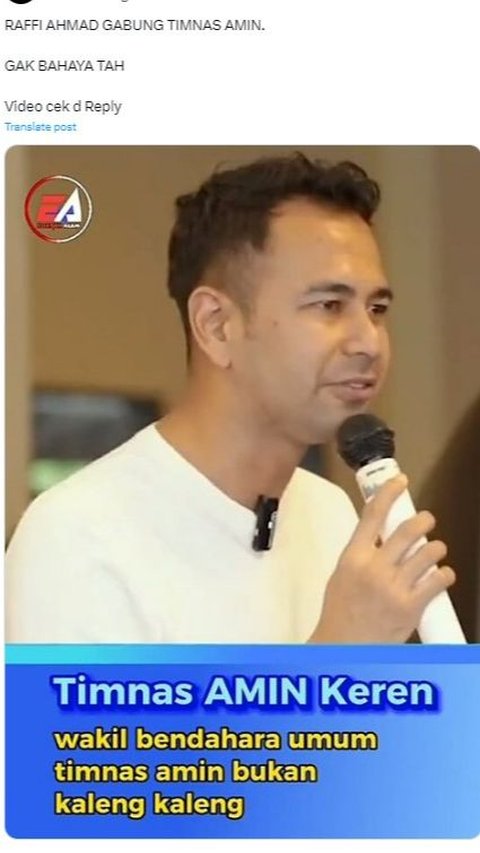 Heboh Raffi Ahmad Masuk Timnas AMIN, Cek Faktanya