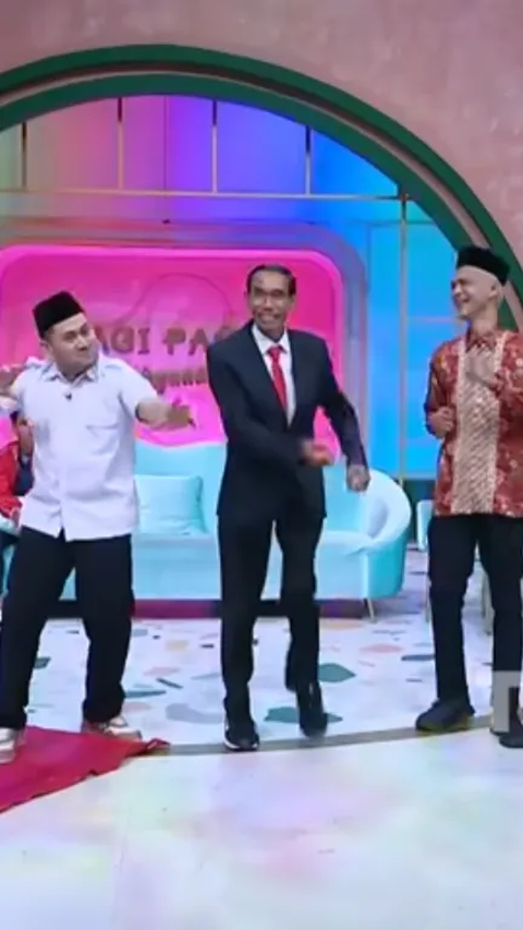 Dikumpulkan Dewi Perssik, 'Jokowi','Ganjar' dan 'Prabowo' Joget Gemoy Bersama 