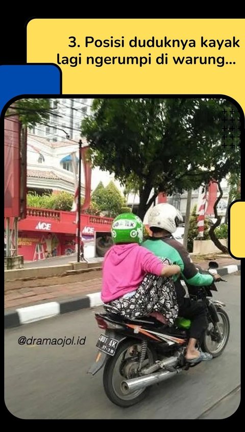 9 Potret Gaya Nyeleneh Emak-emak Dibonceng Driver Ojol, Kelakuannya di Luar Nalar