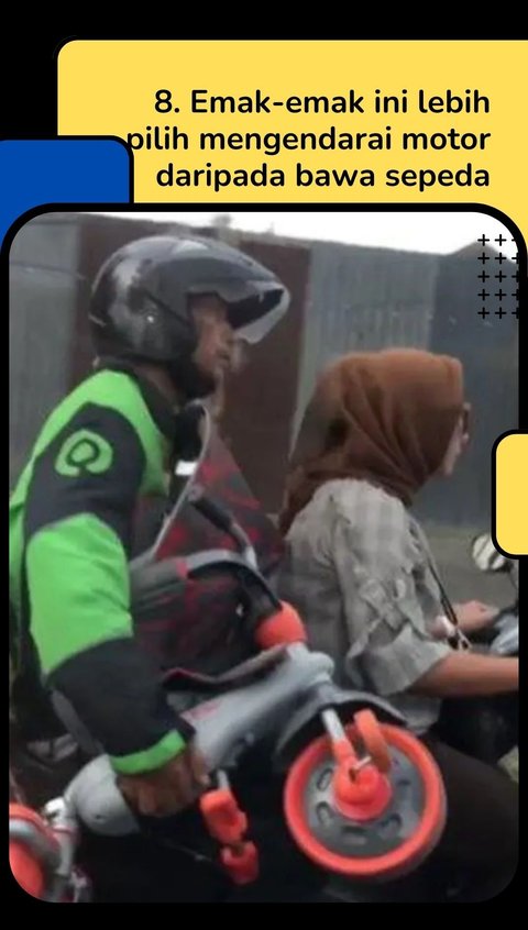 9 Potret Gaya Nyeleneh Emak-emak Dibonceng Driver Ojol, Kelakuannya di Luar Nalar