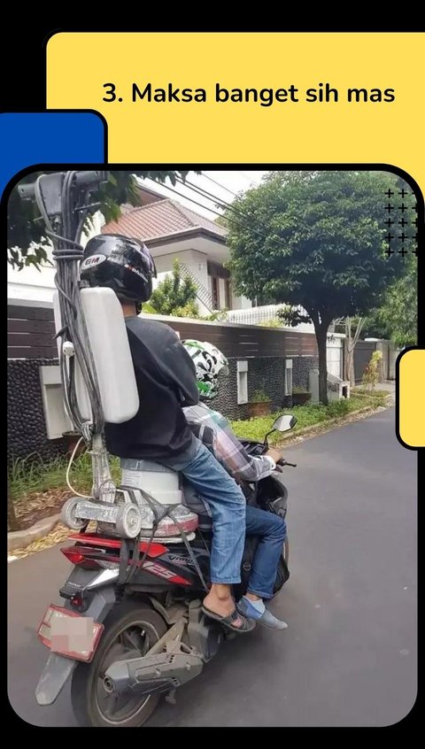 10 Potret Boncenger Bawa Barang Absurd Ini Bikin Ngakak Brutal, Badan Sampai Masuk Toren Air!