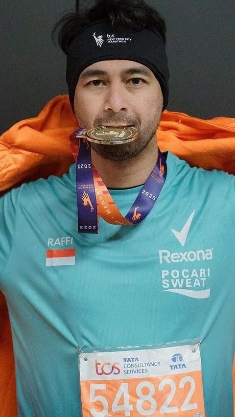 Potret Raffi Ahmad Berhasil Marathon 42 KM di New York 'Alhamdulillah Sehat Walafiat Tanpa Cedera'