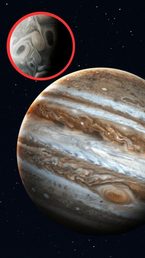 Planet Jupiter Tertangkap Kamera Berbentuk Menyeramkan, Terlihat Ada Gambar Wajah yang Misterius<br>