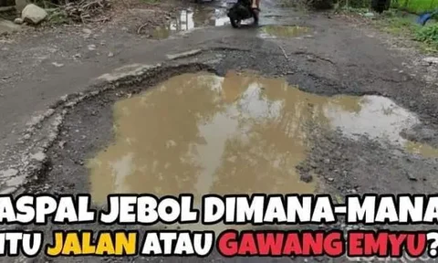 10 Potret Meme Seputar Jalan Rusak Ini Bikin Ngakak, Teguran Halus Untuk Otoritas