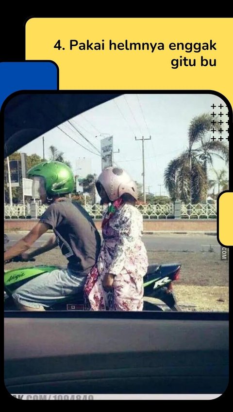 10 Potret Kocak Emak-Emak di Motor, Gayanya Sungguh di Luar Prediksi BMKG