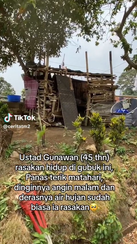 Nasib Ustaz Gunawan Guru Ngaji di Sukabumi, Tinggal di Gubuk Beralaskan Tanah, Semua Harta Habis Diwakafkan ke Masjid