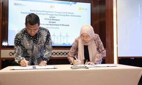 Resmi Kolaborasi, PLN Sediakan Listrik Ramah Lingkungan untuk Pabrik Sawit Holding PTPN III