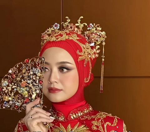 Portrait of Chinese Muslim Bridal Hijab Style, So Beautiful It Leaves You in Awe