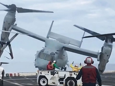 This is the Form of the US Osprey Aircraft Nicknamed the 'Widowmaker' that Recently Crashed in Japan