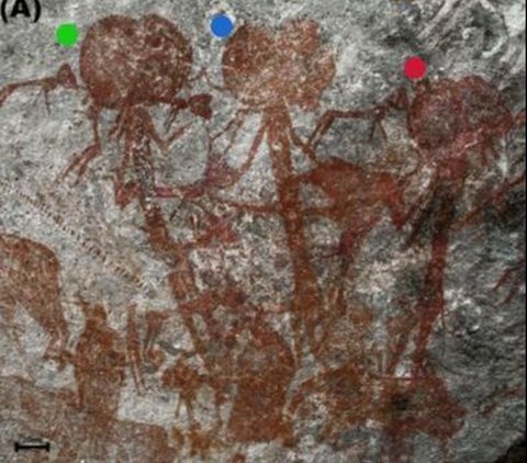 Lukisan Misterius Sosok Alien Berkepala Raksasa Ditemukan di Gua Kuno, Digambar dengan Pigmen Merah