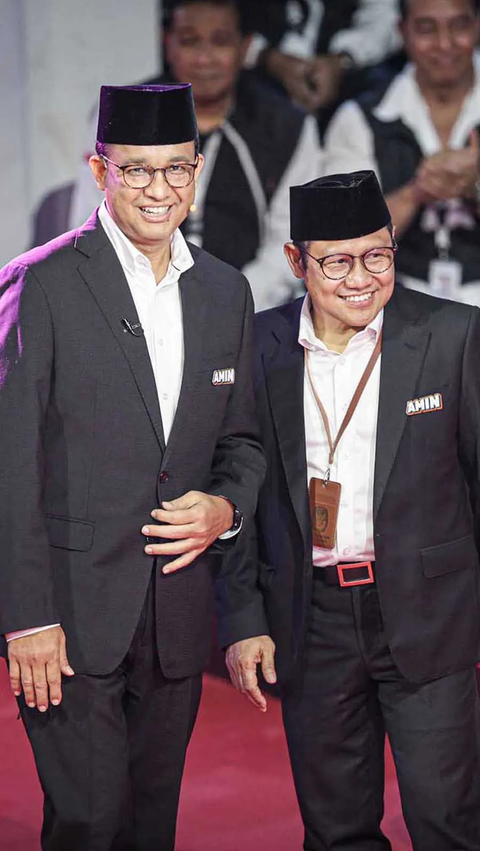 Pasangan Anies dan Muhaimin dalam debat perdana Pilpres 2024