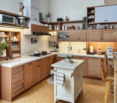 Potret Desain Dapur Manis dengan Aksen Rotan Bernuansa Modern