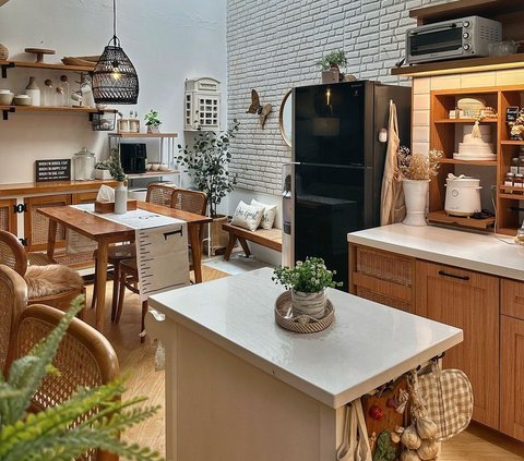 Potret Desain Dapur Manis dengan Aksen Rotan Bernuansa Modern