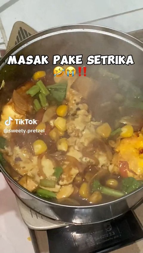 Gas Habis, Aksi Nyeleneh Anak Kos Masak Pakai Setrika Ini Jadi Sorotan