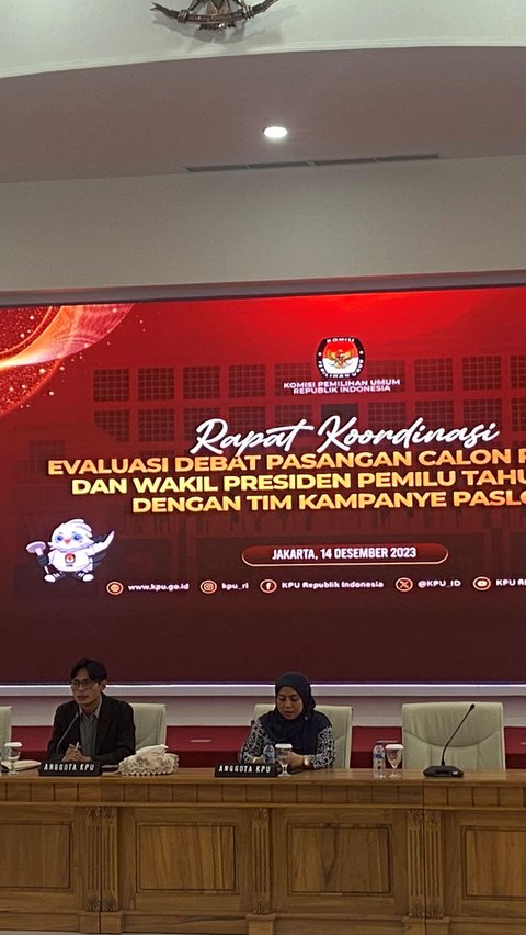 KPU Rapat Evaluasi Debat Pertama Capres, Timses Anies, Prabowo dan Ganjar Hadir