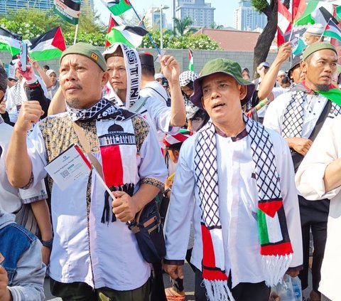 Massa Bela Palestina Gelar Aksi Damai di Kedubes Amerika, Begini Potretnya