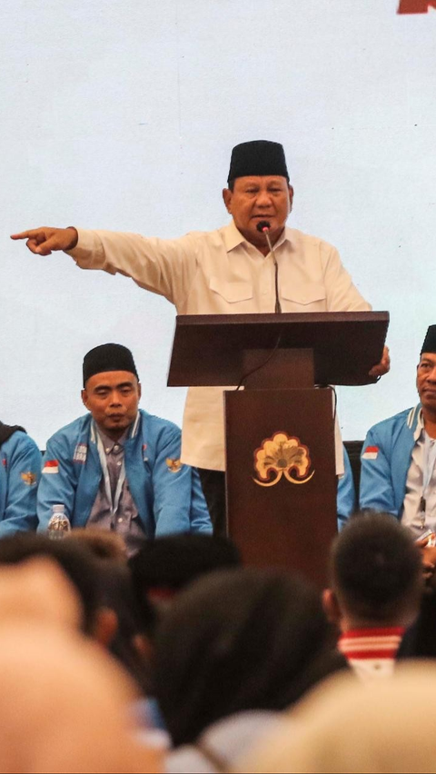 Capres nomor urut 02, Prabowo Subianto menerima dukungan di Pilpres 2024 dari Relawan Generasi Muda Islam.<br>