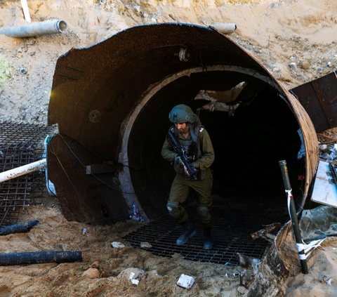 FOTO: Penampakan Terowongan Terbesar di Gaza yang Diklaim Israel Punya Hamas untuk Menyerang Perbatasan