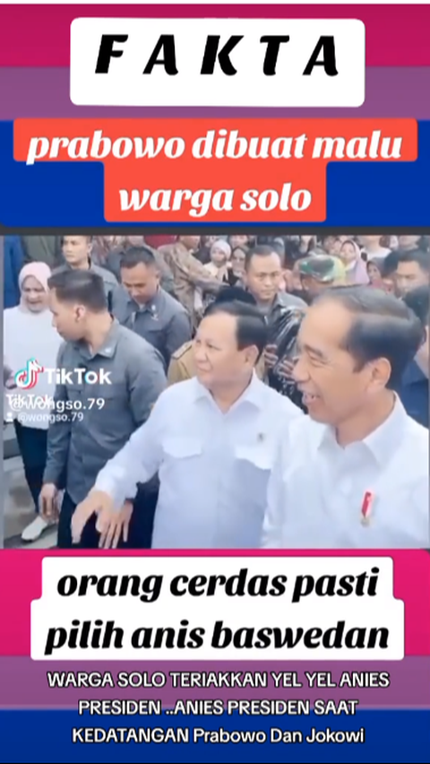 Video Warga Solo Teriak 'Anies Presiden' Saat Kunjungan Prabowo? Cek Faktanya