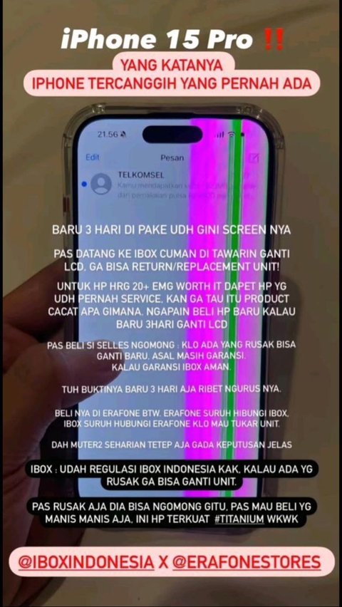 Viral Complaints from Netizens Regarding iPhone 15 Pro, LCD Damaged After 3 Days of Purchase