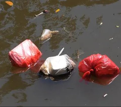 FOTO: Potret Sampah Plastik Cemari Sungai Ciliwung