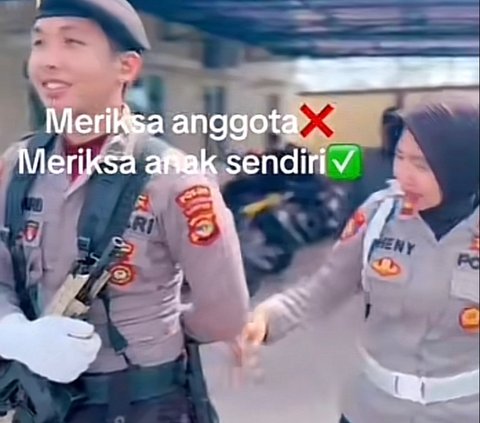 Viral Momen Polwan Periksa Polisi yang Ternyata Anaknya Sendiri, Iptu Henny: Jangan Senyum-Senyum!