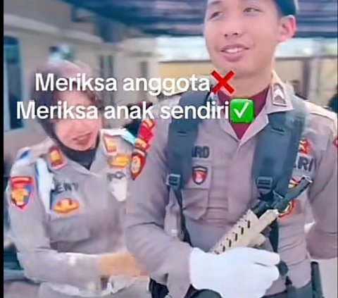 Viral Momen Polwan Periksa Polisi yang Ternyata Anaknya Sendiri, Iptu Henny: Jangan Senyum-Senyum!