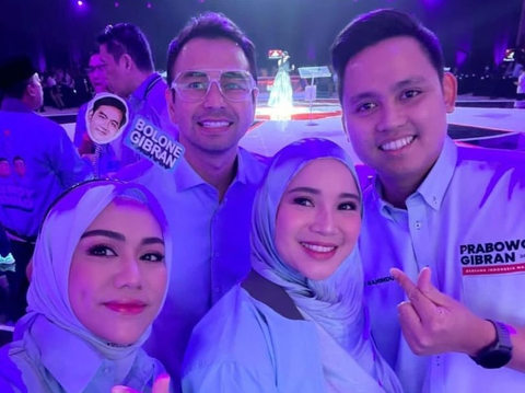 Temani Raffi Ahmad Nonton Debat Cawapres, Potret Nagita Tersenyum Cantik di Barisan Pendukung Gibran