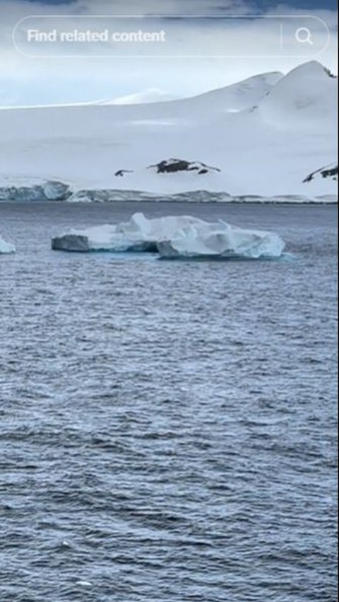 Agus recorded a huge block of ice in the middle of the sea.
